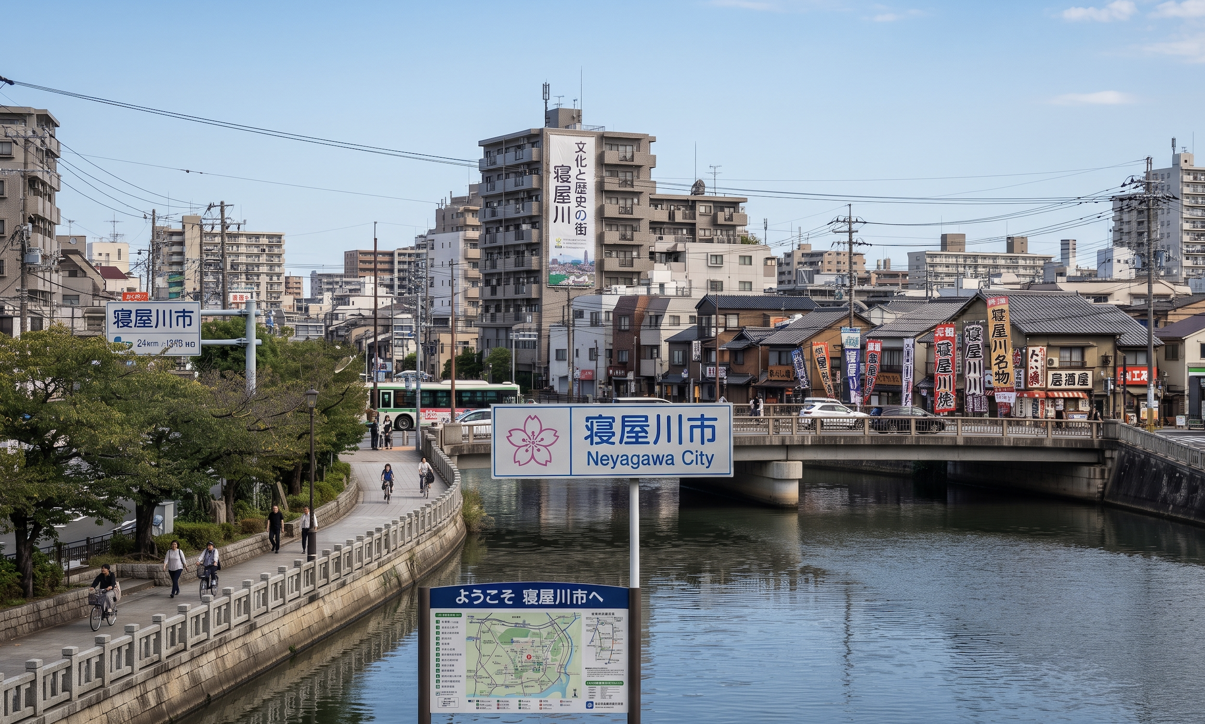寝屋川市の街並み